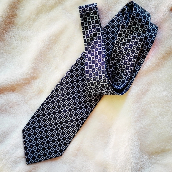 Men's Geometrical Burberry Vtg Tie - Picture 4 of 10